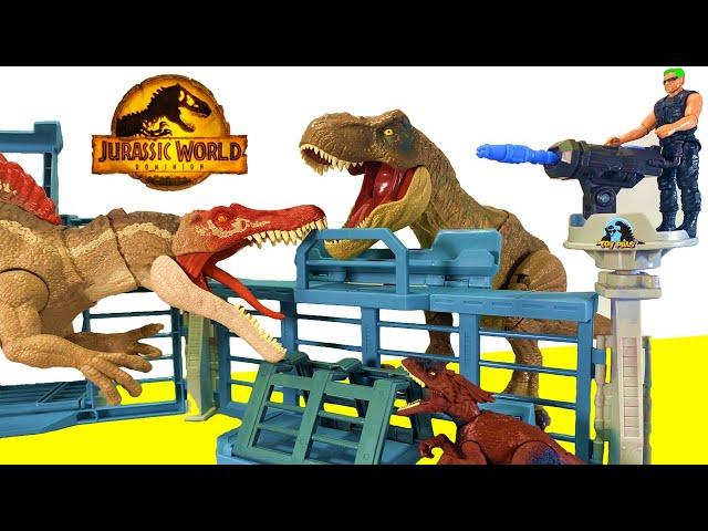  JURASSIC WORLD DOMINION Dinosaur Figure Opening  Playset + T-REX + Spinosaurus