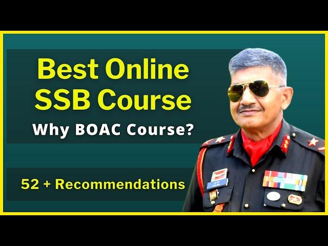 Best Online SSB Course | Why Choose BOAC? Individual Assessment | 52+ Recommendations #ssb #cds #nda