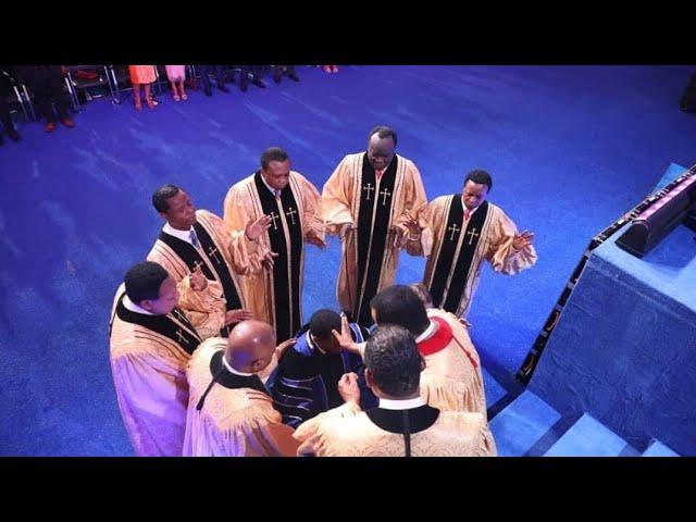 MOMENT PASTOR CHRIS ORDAINED PROPHET UEBERT ANGEL AND HIS WIFE