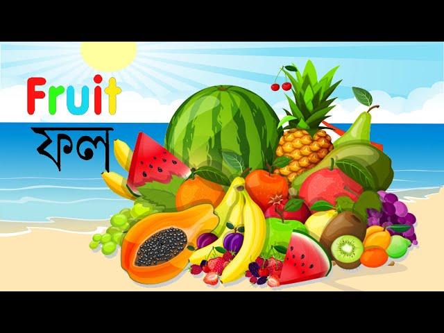 ফলের নাম শিখুন | Learn Names of Fruits in English and Bangla | Learn Fruit Names for Kids| Kidditube