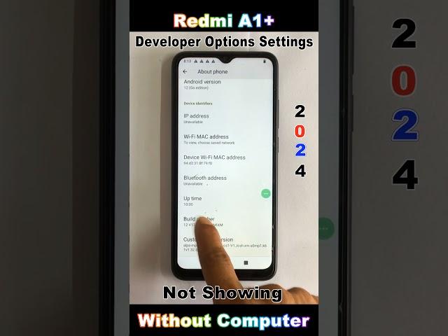 How to Redmi A1+ Developer Options Settings Not Showing 2024  #smartphone #2024