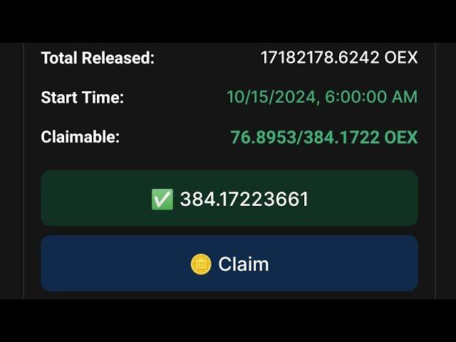 OEX Claim Process | Claim OEX Live | OEX Claim Update