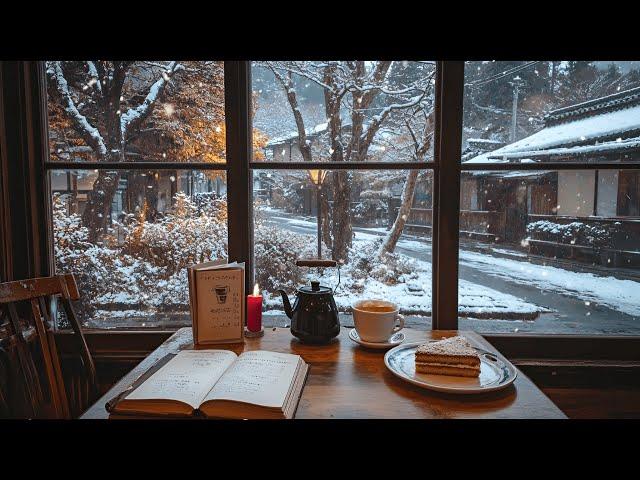 Cozy Winter Ambience️Smooth Jazz Music in Warm Coffee Shop Ambience for Relax, Study and Work