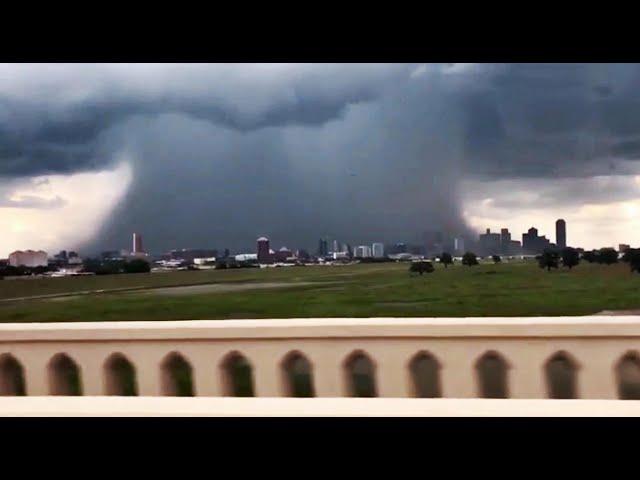 A stunning microburst of rain dumping thousands of gallons in a matter of minutes