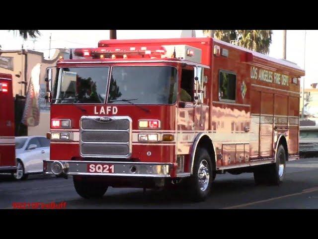 LAFD Squad 21, Truck 21, & Rescue 14 Responding