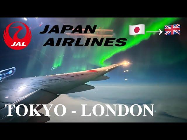 Beautiful NORTHERN LIGHTS! JAPAN AIRLINES Tokyo Haneda - London | Boeing 777-300ER | Flight Report