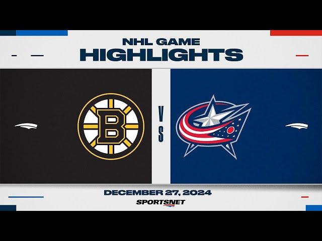 NHL Highlights | Bruins vs. Blue Jackets - December 27, 2024