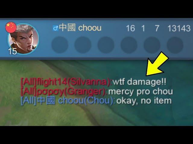 NO ITEM CHOU IN RANKED!!  I SELL ALL MY ITEMS AFTER ENEMY CHAT "MERCY CHOU"