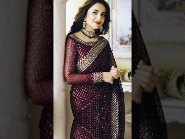 Georgette Fancy saree/sequence hand work saree#slipperyVs sticky stairs#dreping