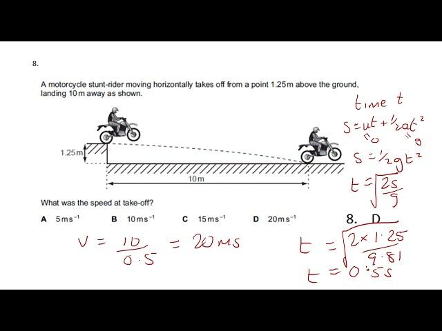 PROJECTILE MOTION MCQS RUN THROUGH - A LEVEL PHYSICS