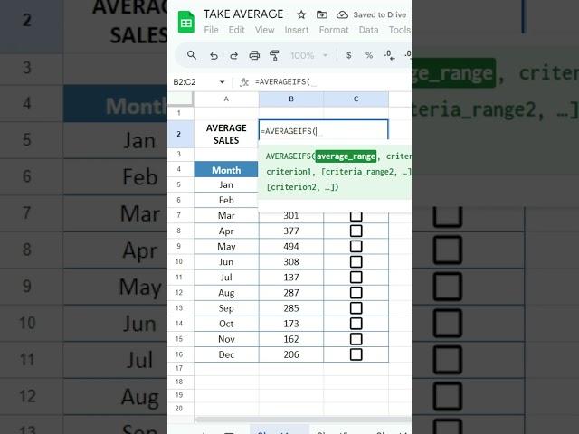 Calculate average using checkboxes in excel #productivity