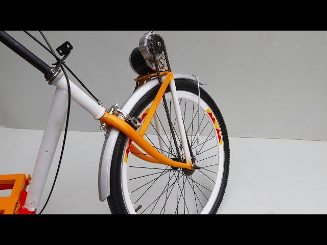 Build An Amazing Electric Bike From A Piece Of Damaged Bike | Using Electric Engine For Front Wheel