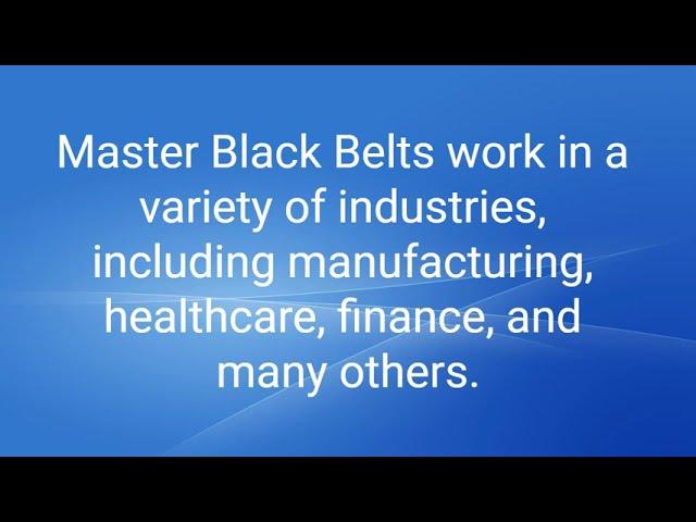 Mastering Six Sigma - The Path to Master Black Belt Certification