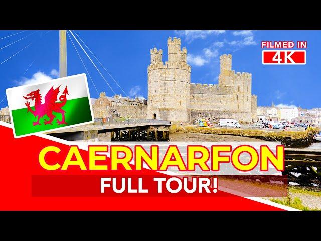 CAERNARFON | Full 4K Virtual Walk round Caernarfon Castle and Town Centre (Caernarvon in English)