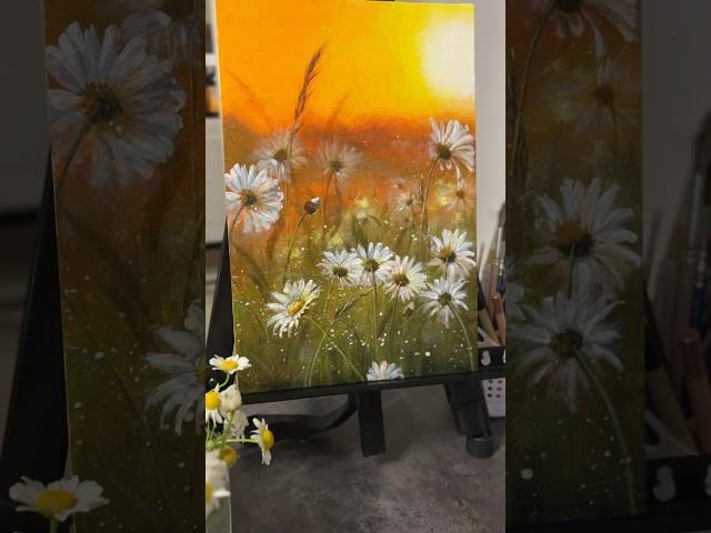 Ромашки на закате #живопись #art  #painting #artist #акрил #drawing #flowers
