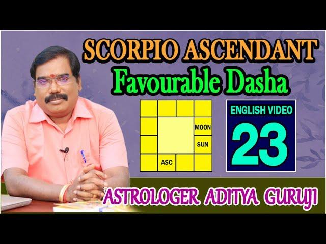 1436 - Lesson 23- Scorpio Ascendant-Favourable Dasha, Profession#adityaguruji #jothidam