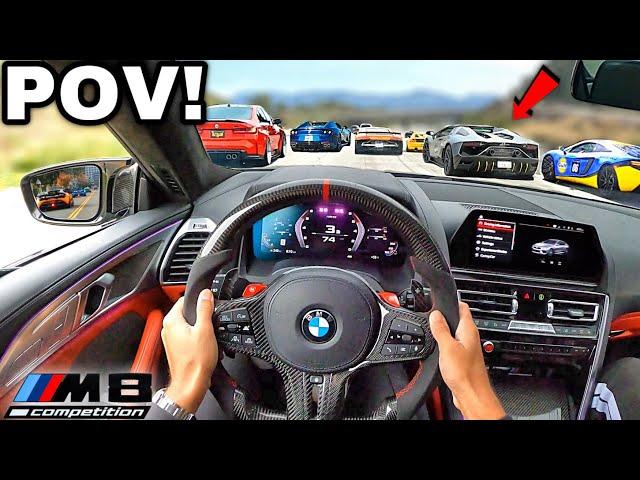 You Drive A 800HP BMW M8 Competition To Supercar Car Meet [LOUD EXHAUST POV]