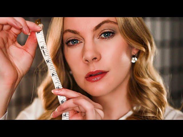 ASMR EXTREME Close Up Face Measuring & Inspection  Ear to Ear, Posh Accent Roleplay, Light Triggers