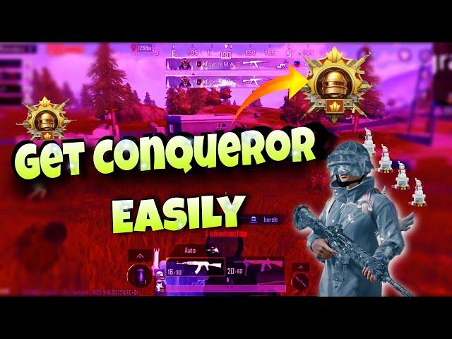 HOW TO REACH CONQUEROR IN JUST 3 DAYS - CONQUEROR TIPS & TRICKS  PUBG MOBILE CONQUEROR RANK PUSH