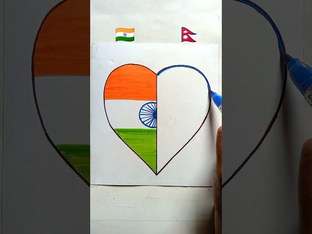  Indian flag  Nepal flag drawing/independanc day drawing #shorts