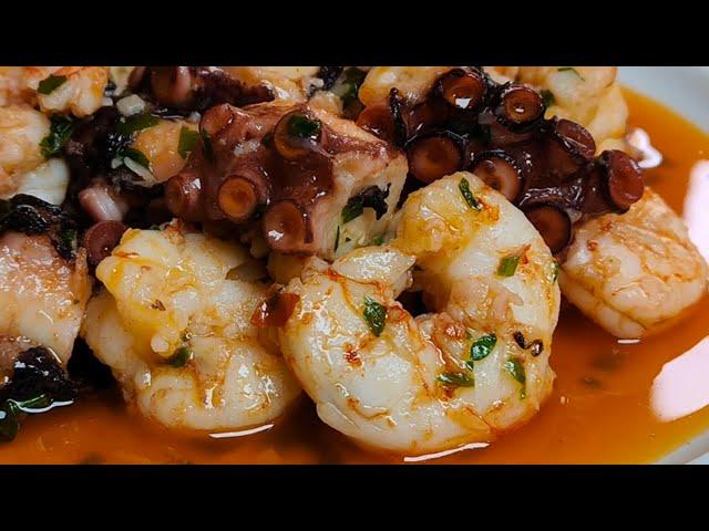 PULPO Y GAMBONESLA RECETA MEJOR GUARDADA DE LA MAYORIA DE LOS RESTAURANTES