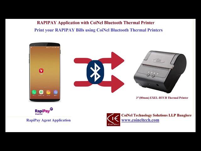 RapiPay Agent AEPS Application demo on CoiNel 3" EXEL-BTUB Bluetooth Printer