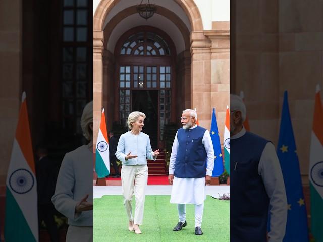 PM Modi meets President of the European Commission Ursula Von Der Leyen in New Delhi | #shorts