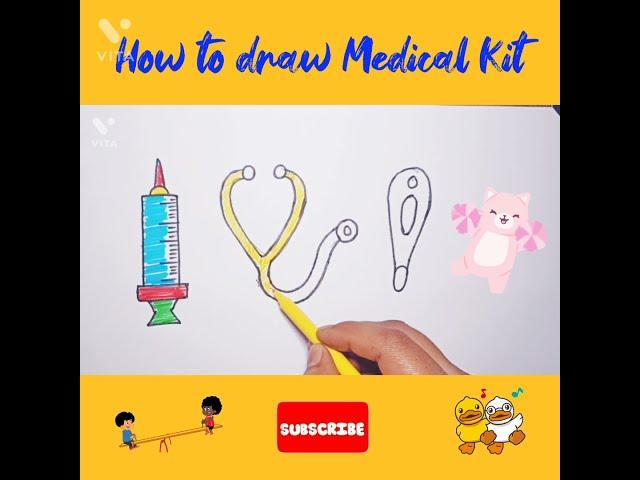 Draw Medical kit for kids #shorts #drawing  #drawtoys #түстер #kids #draw #drawpictureozbek