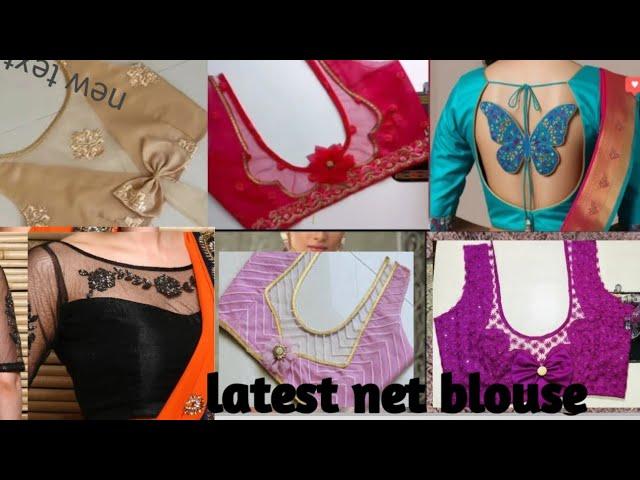 latest net blouse design / transparent designer blouse / net saree blouse design