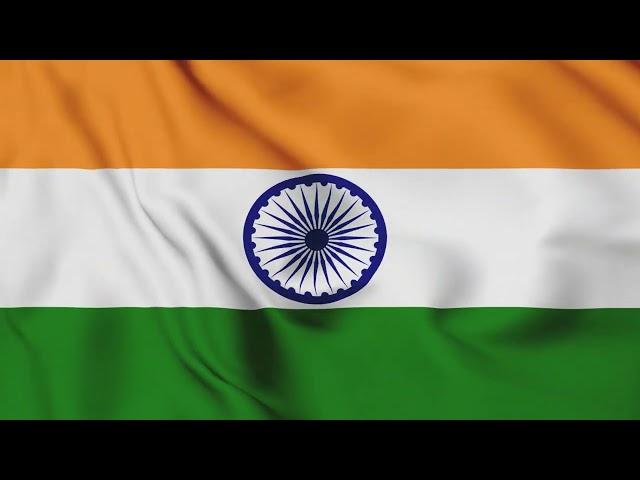 India Flag Waving Animation / free 4k stock footage / 3-min loop