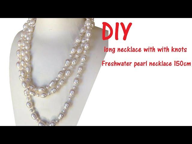 cmallforhappylife: Long necklace Baroque drop freshwater pearl 150cm length easy make valuable