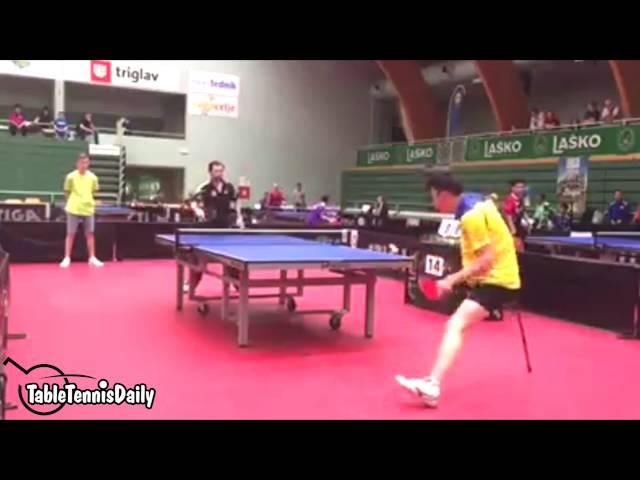 Incredible point by 1 legged table tennis player Yan Shuo!