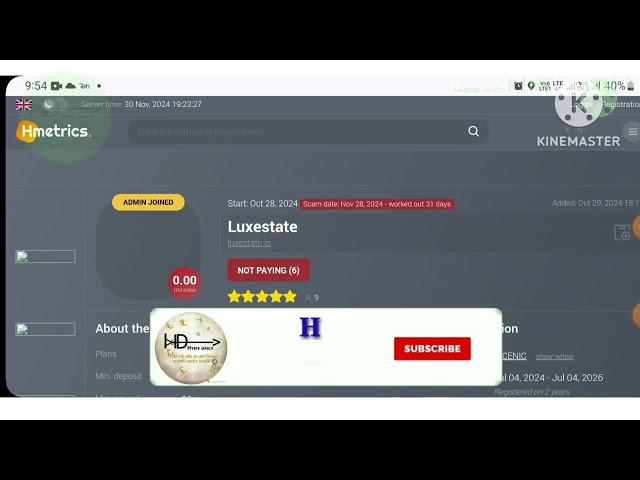 luxestate .io is scam now! online hyip investment site pay for 31days. not paying now! #Hyipsdaily