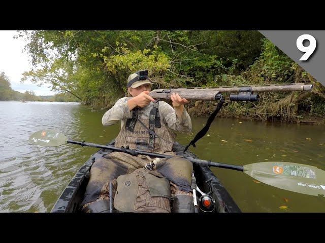 Kayak Jump Shooting Ducks On The River