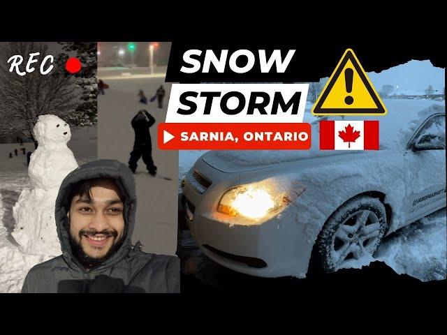 Exploring the City of Sarnia in Snowstorm | Lambton college student