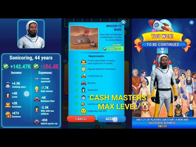 Cash Masters Game Max Level Gameplay