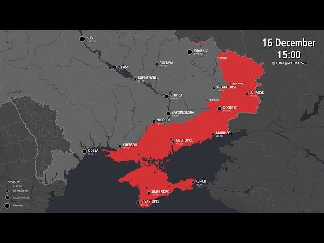 Russian Invasion of Ukraine: Frontline Map Update - Every Day [Jan 1 to Dec 16 2024]