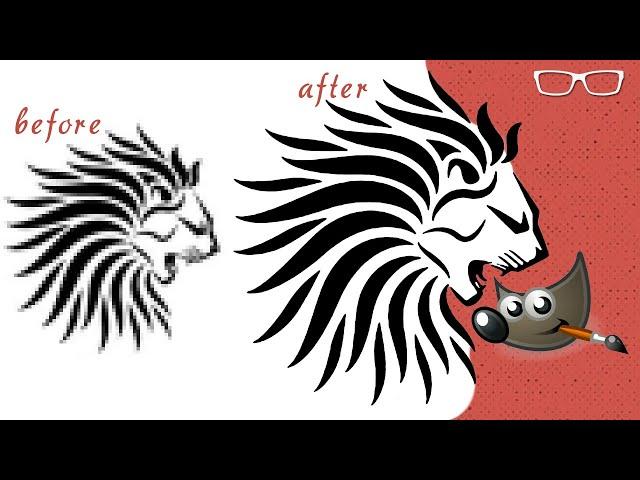 Convert logo from low resolution to high resolution with GIMP