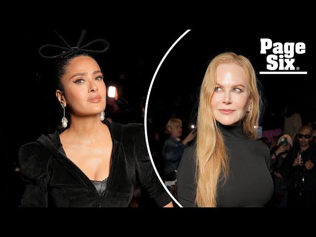 Nicole Kidman seemingly pushes Salma Hayek away during tense moment at Balenciaga fashion show