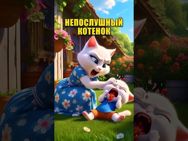 НЕПОСЛУШНЫЙ КОТЕНОК В НЕЙРОСЕТИ  #dalle3 #cats #aiart #chatgpt #юмор #ии #нейросеть #кот #мультик