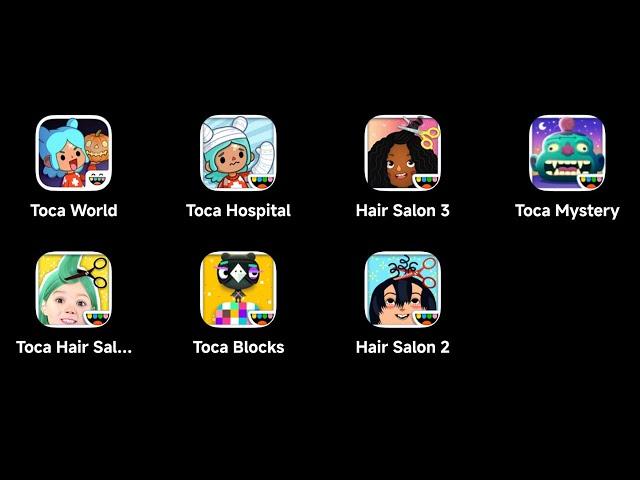 Toca Boca Android: Toca Boca : World,Toca Life Hospital,Hair Salon 3,Mystery House,Hair Salon Me