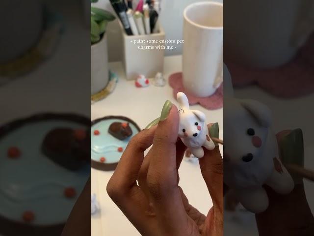 Paint with me: Custom pet charms #polymerclay #dogkeychain
