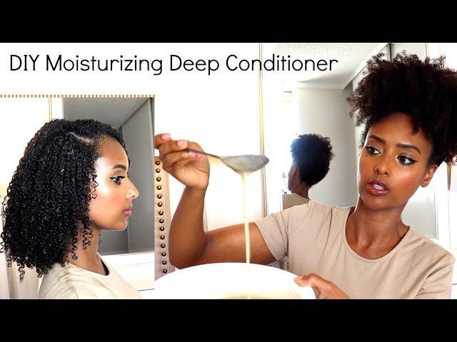 DIY Homemade Moisturizing Deep Conditioner Treatment on Dry Natural Hair