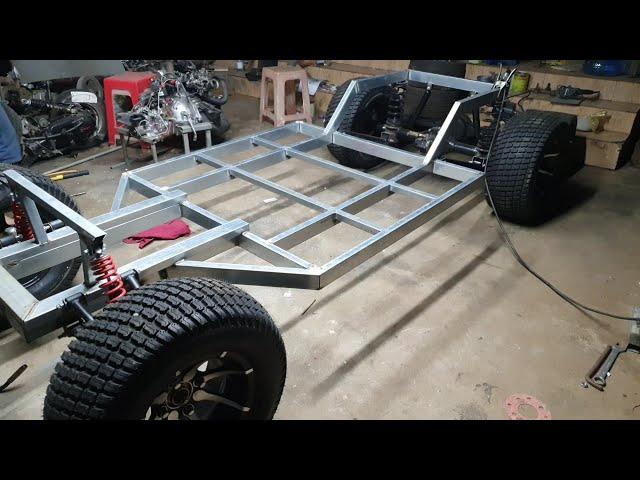 HOW TO MAKE ELECTRIC CAR WITH  INDEPENDENT SUSPENSION P1 MAKING MINITRUCK