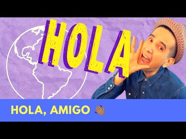 Hola, Amigo - 123 Andrés  - Canción para saludar - EASY SPANISH SONG