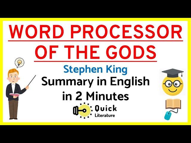 Word Processor of the Gods Summary in English | Stephen King Short Story Summary