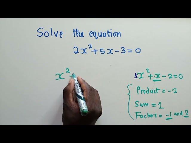 Solve quadratic equation by factorisation