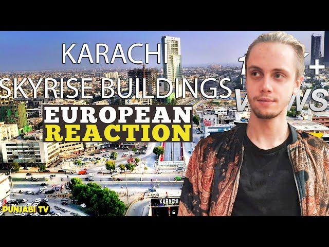 European Reaction on Karachi Skyline Montage Aerial 2020 | 4K Ultra HD |Karachi Street View Reaction