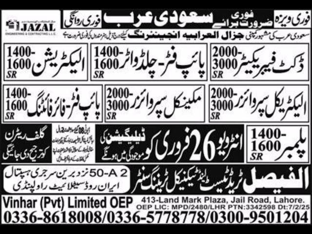 Daily Job Update For Gulf Abroad Turkey Romania SaudiArabia Qatar UAE job vacancies 25 February 2025