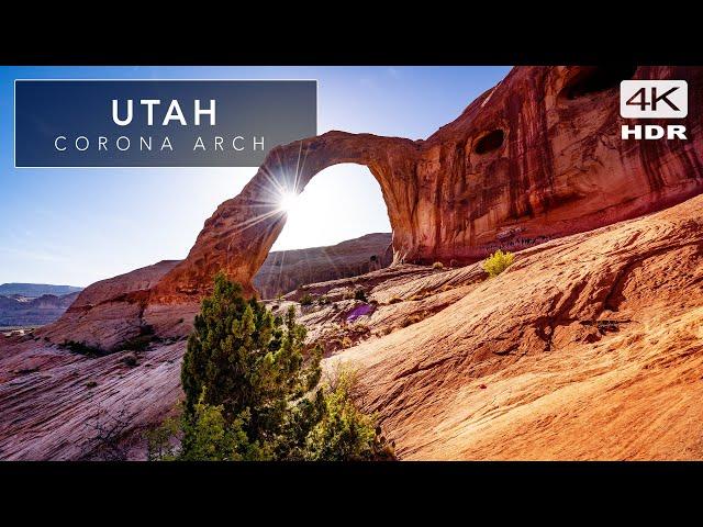 UTAH Moab -  Corona Arch - Cinematic Walking Tour and Silent Hike 4K HDR